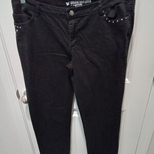 Dream Outloud by Selena Gomez Juniors Plus Size 17 Black Denim Studded Jeans